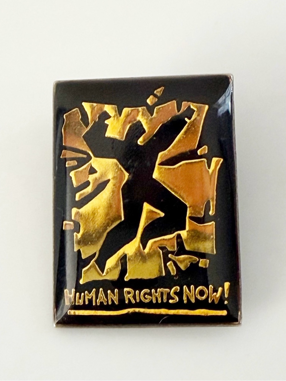 Human Rights Now 80's World Tour Reebok Sponsored Sterling Plated Pin